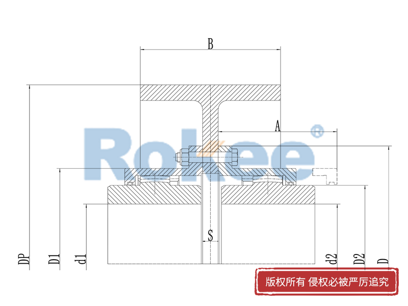 RODW制动轮型鼓形齿式联轴器